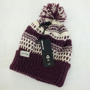 Dakine Davina Beanie Womens OS Purple Knit Pom Hat Winter Snow Ski Thick Knit